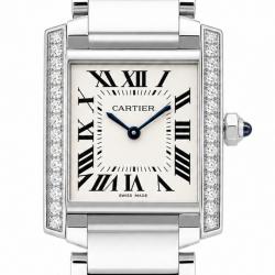 Cartier Tank Française Midsize WSTA0005 Diamond Bezel Watch
